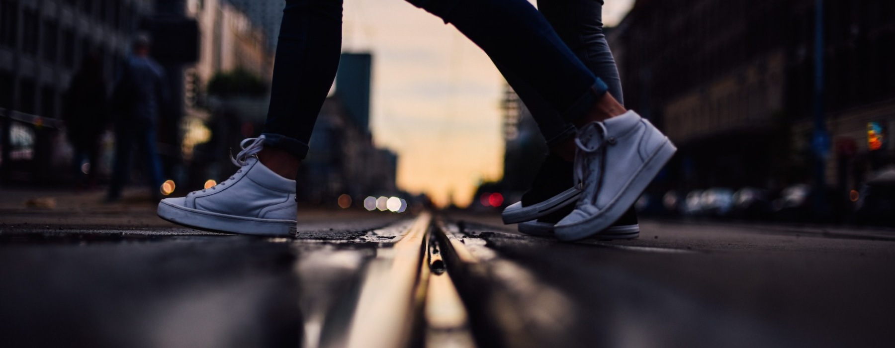 a picture of people walking on the street