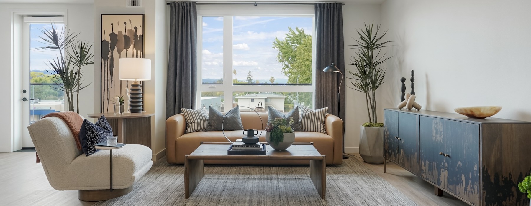 living area with a couch,chair, and coffee table