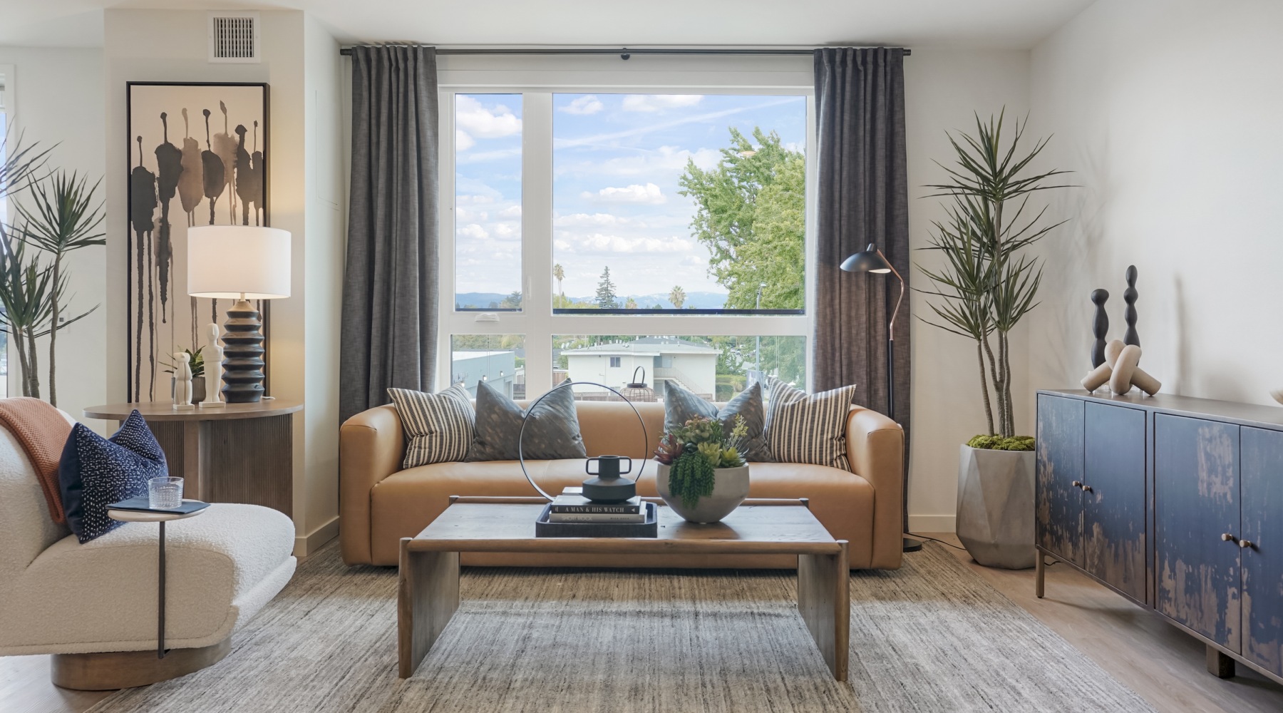 San Jose apartment with large couch  San Jose apartment with large couch