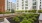 outdoor area with plants surrounded by buildings