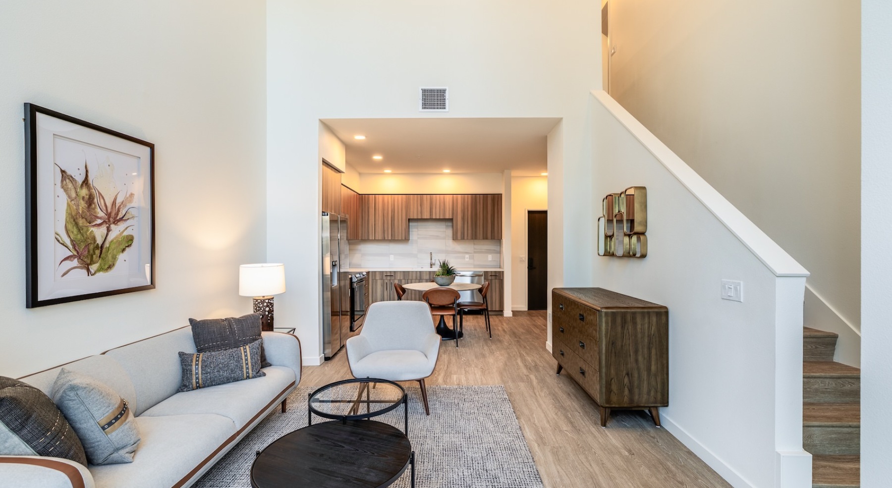 Open space living area with natural lighting