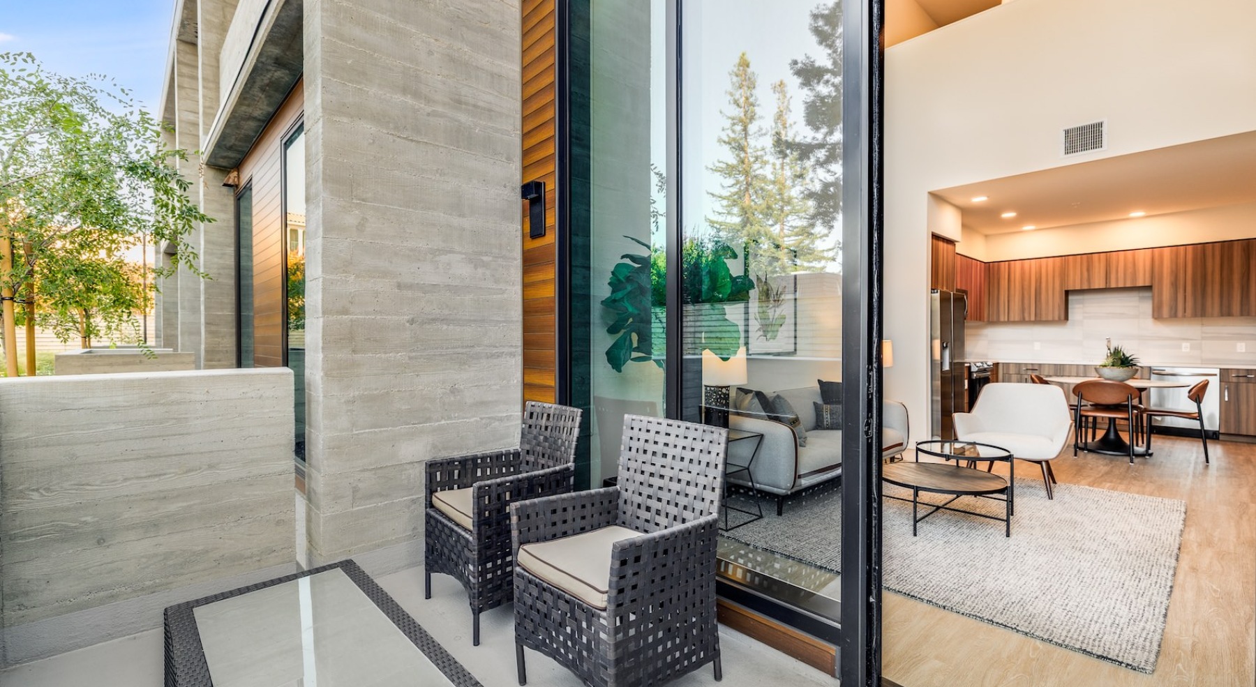 a spacious private patio
