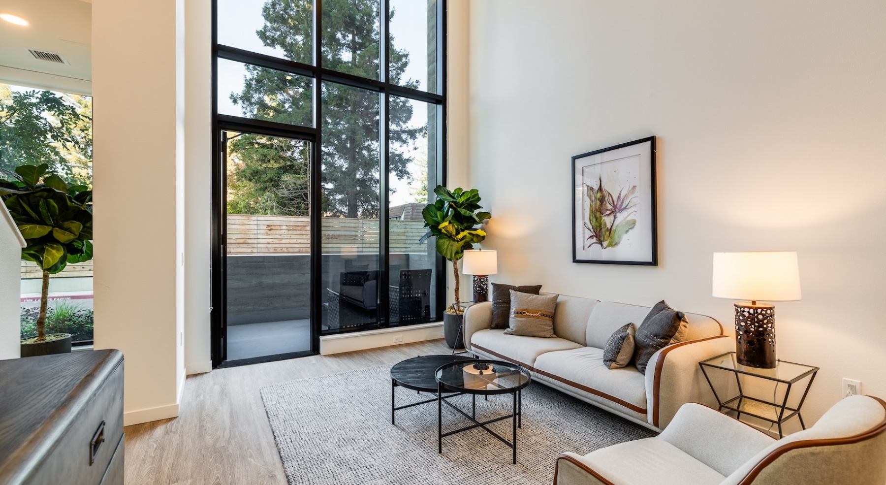 Open space living area with natural lighting