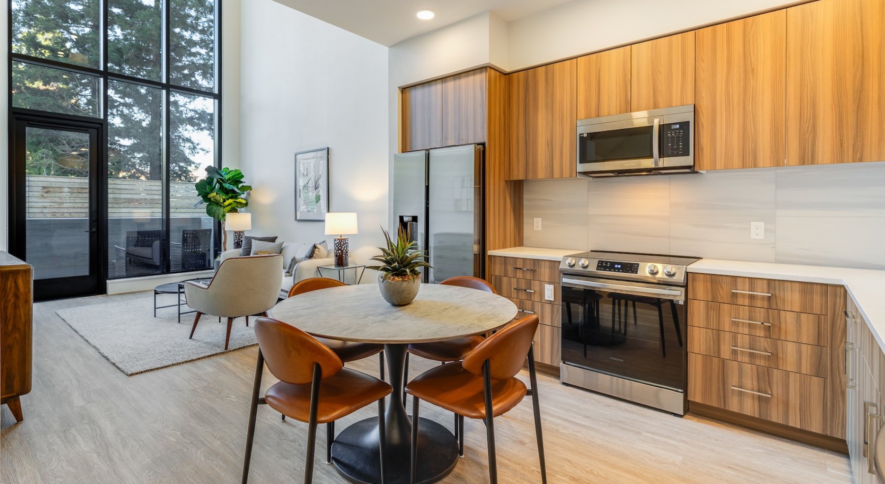Well-lit kitchen with ample counter space